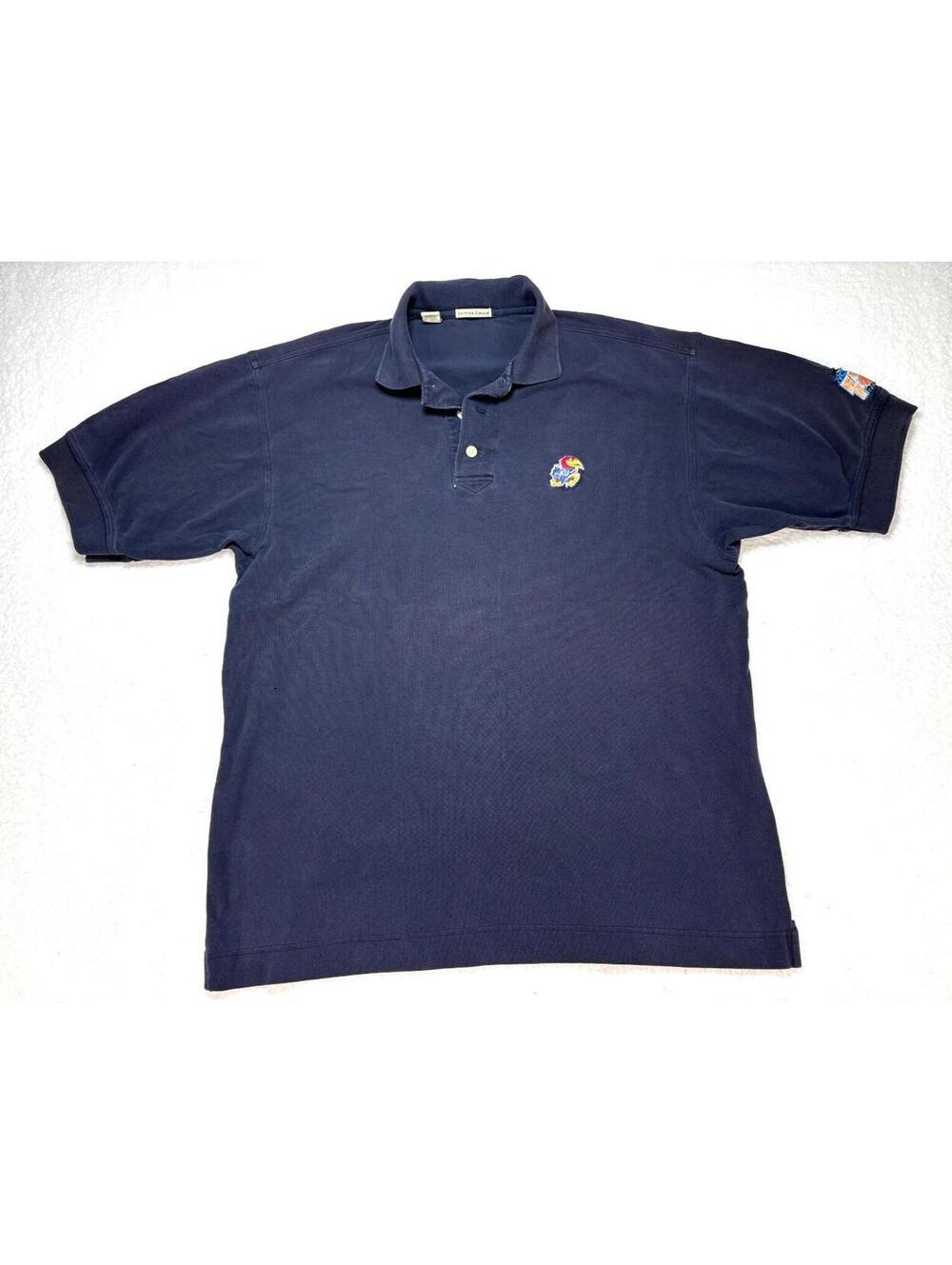 Vintage Kansas University KU NCAA Final Four Polo Shirt Mens Large 2002 Atlanta